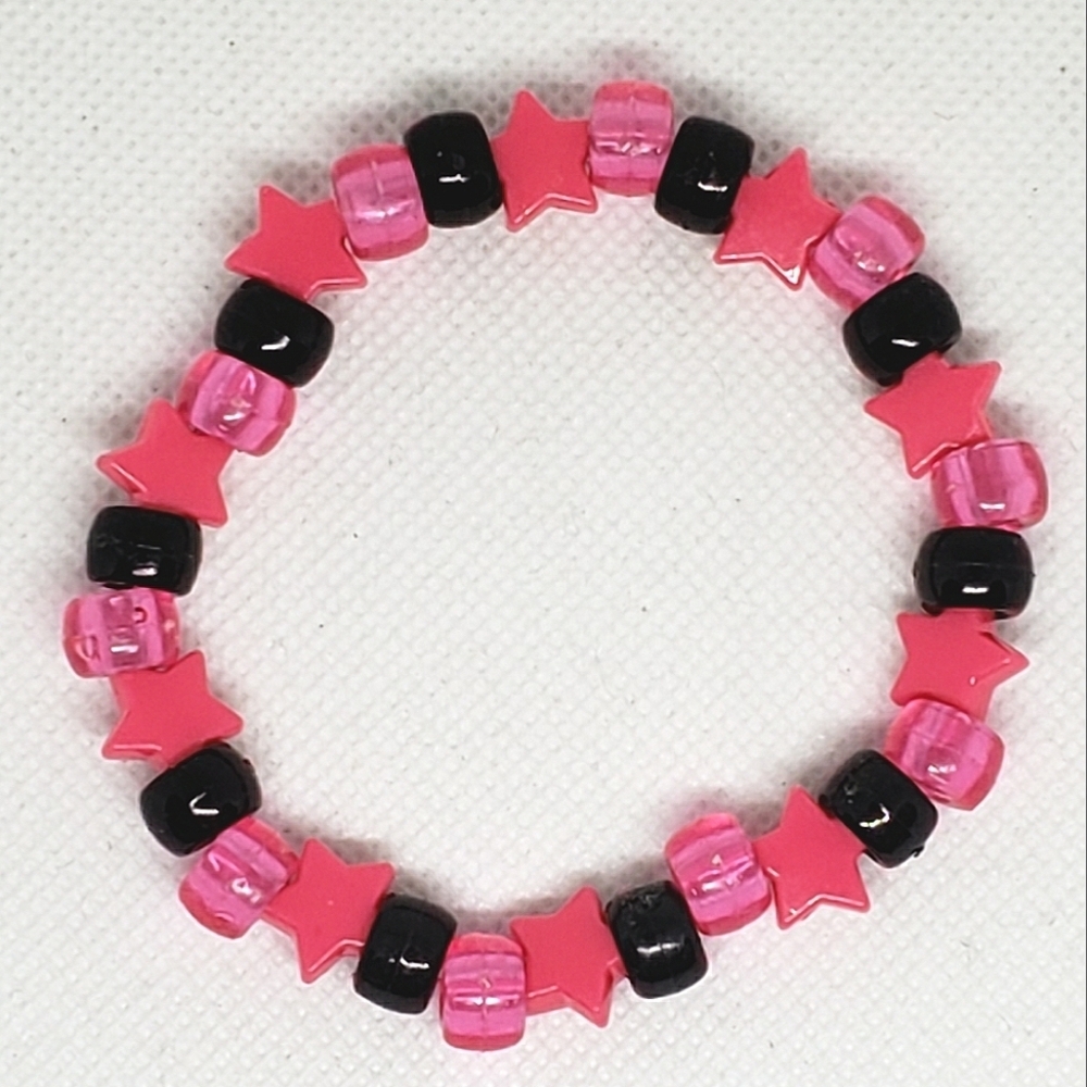 Handmade Pink Star Kandi Bracelet